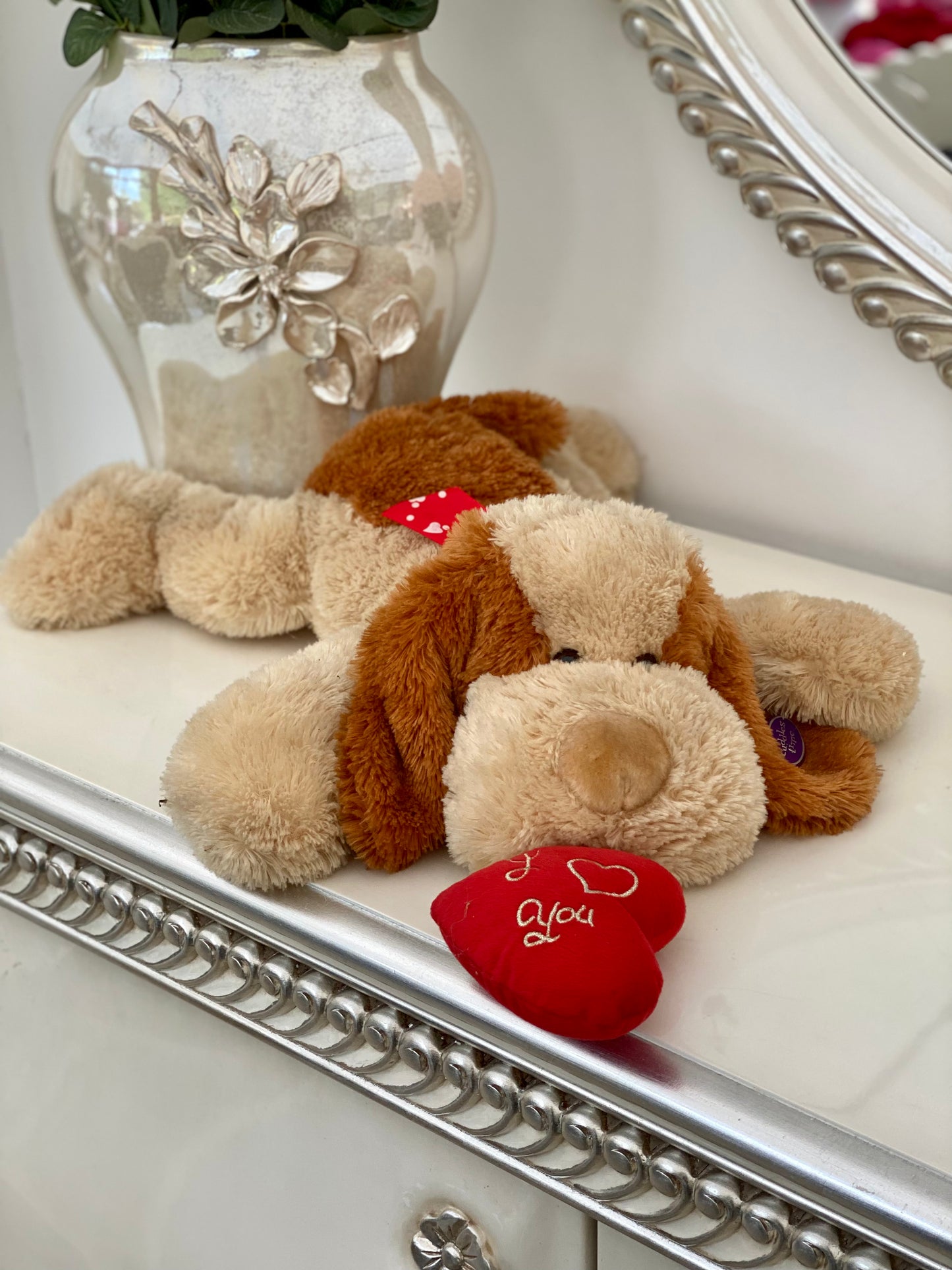 Dog Teddy Carrying I Love You Heart