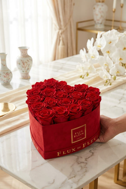 Infinity Heart Red Suede Large