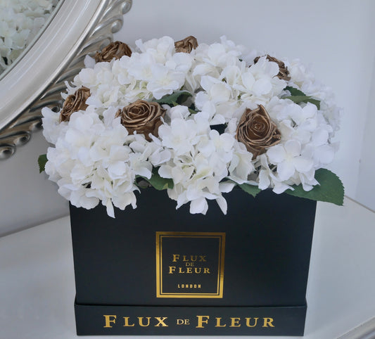 Infinity Combo™ - Hydrangea and Roses In A Box - FLUX DE FLEUR